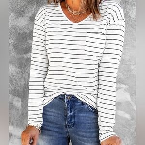 Black and white Striped long sleeve tee size S
